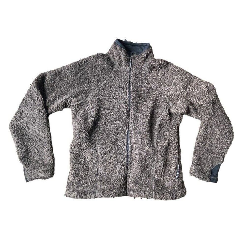 Mountain Hardwear Full Zip Jacket Fuzzy Sherpa-Like Brown Small Women